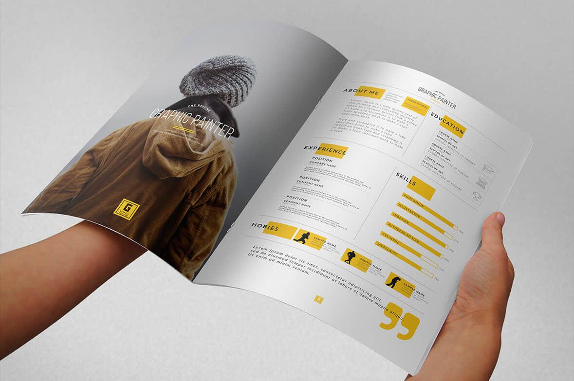creative graphic designer resume in brochure format