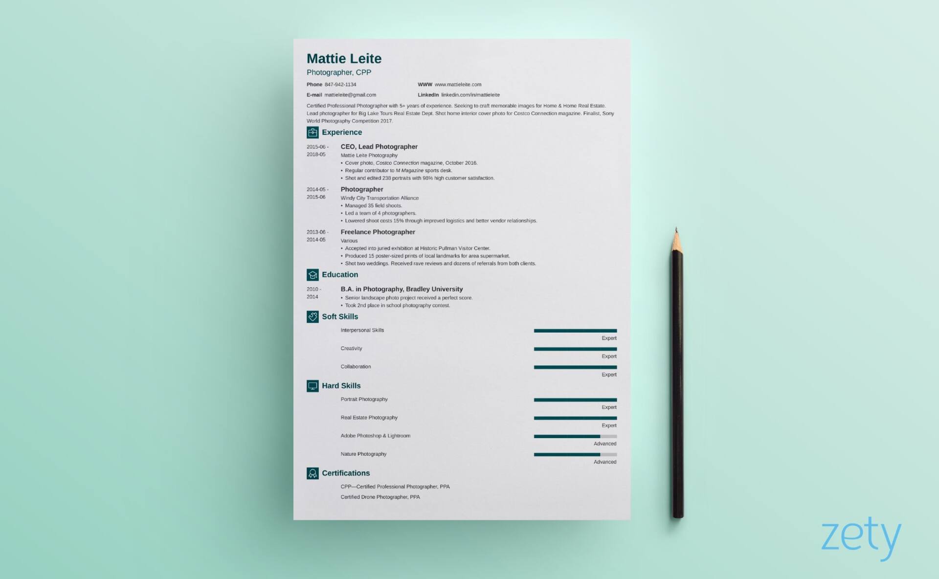 sample creative resume template