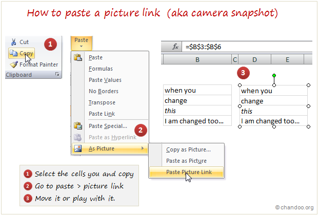 How to paste a picture link in Excel - tutorial