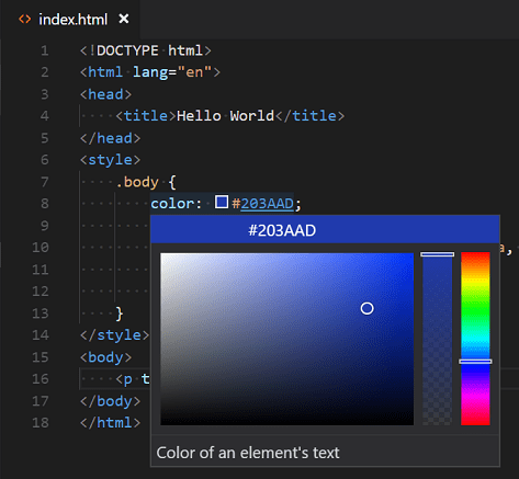 color picker in HTML