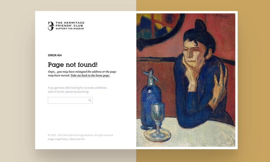 404 Page of the Hermitage Friends