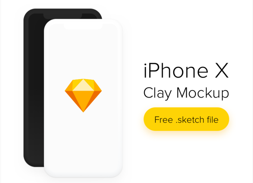 5. iPhone X Clay Mockup Freebie Sketch