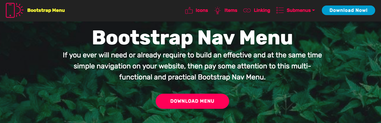 Bootstrap Nav Menu