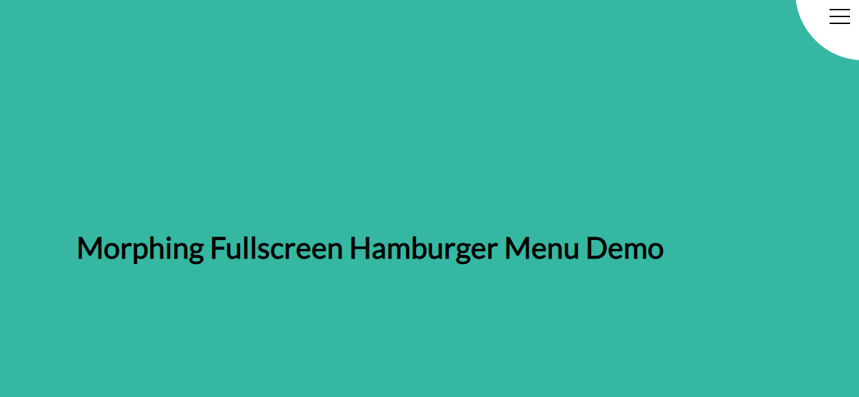 Morphing Fullscreen Hamburger Menu with CSS
