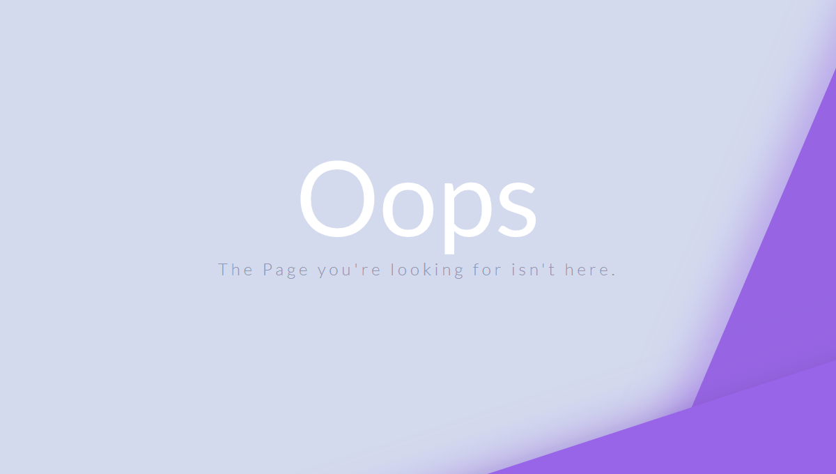Demo image: 404 Page Animation