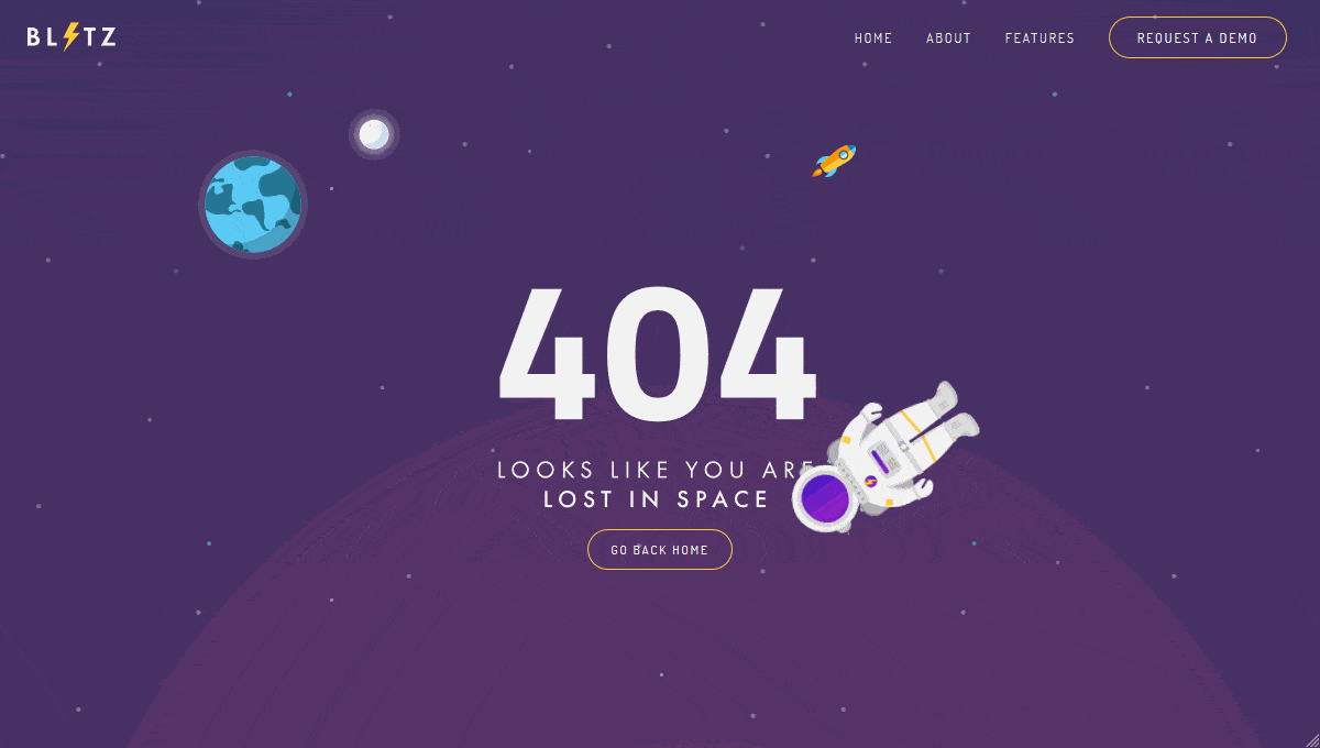 404 Page - Lost In Space - GIF Demo