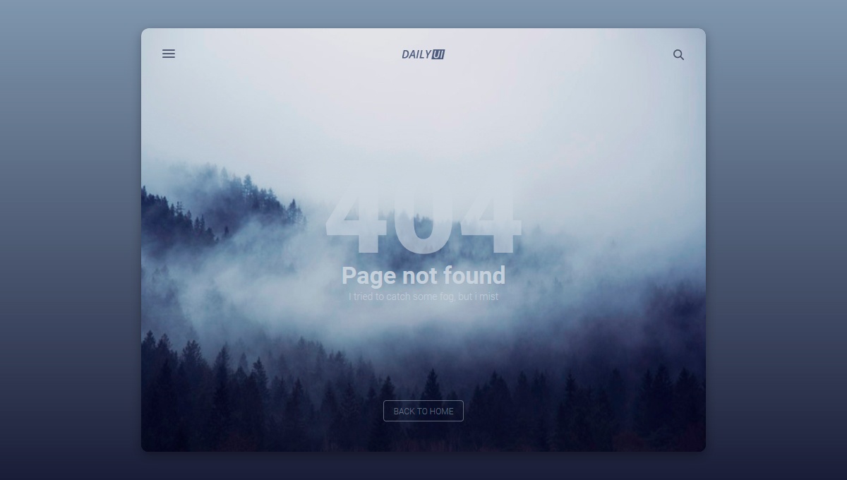 Demo image: 404 Page UI