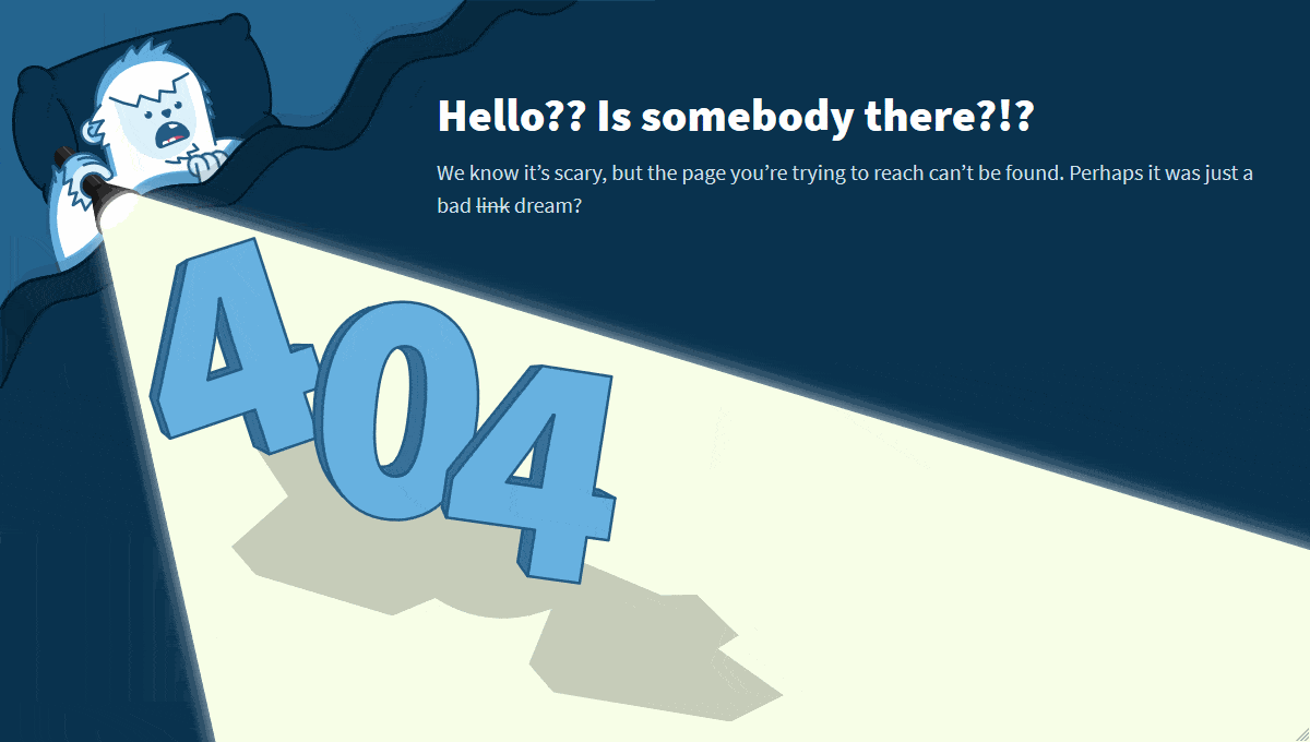 Yeti 404 Page - GIF Demo
