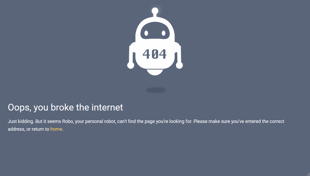 Robo 404 Page - GIF Demo