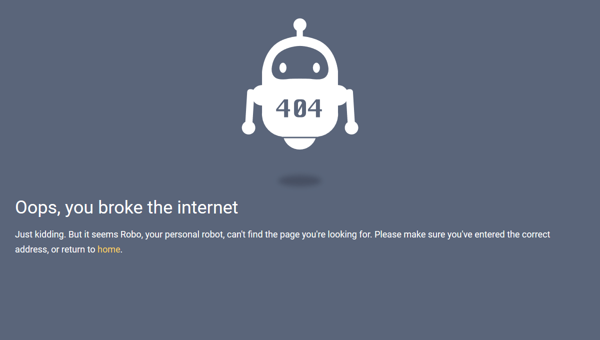 Demo image: Robo 404 Page