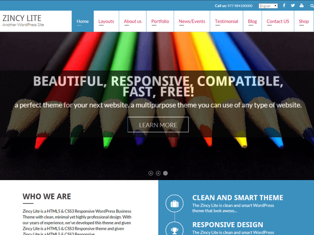бесплатная тема Zincy-Lite для вордпресс