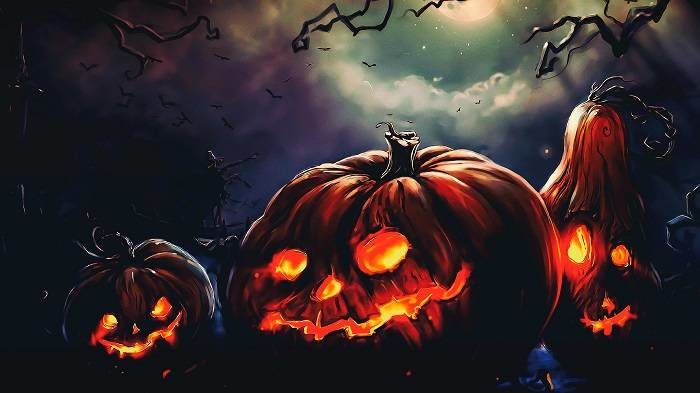 Картинки страшные на Хэллоуин с тыквой