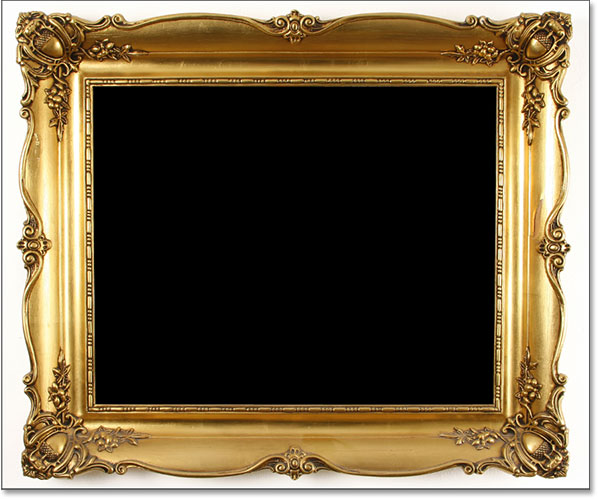 The area inside the photo frame has been filled with black. Image © 2016 Photoshop Essentials.com