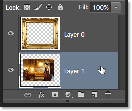 Selecting the layer to convert into a Background layer. Image © 2016 Photoshop Essentials.com