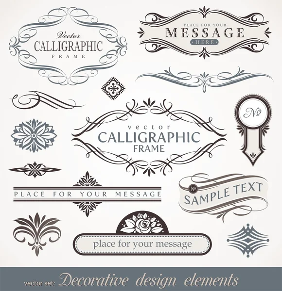 Элементы декоративные каллиграфические дизайна вектор & страницы декор Векторная Графика