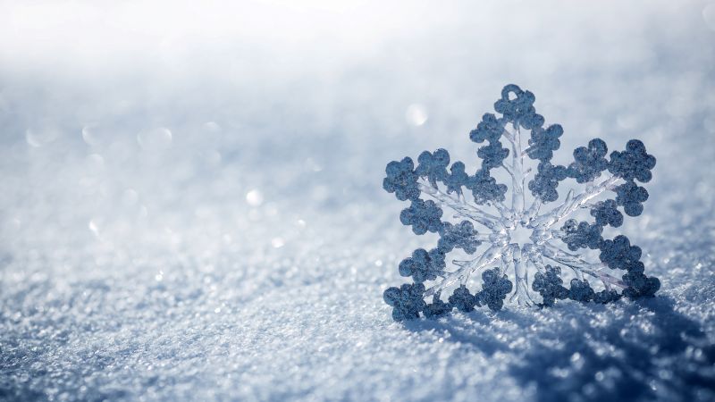 snow, winter, snowflake, 4k (horizontal)