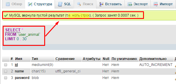 как почистить базу MySQL