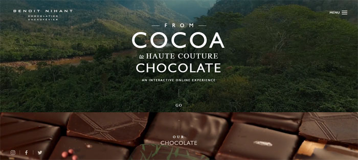 Benoît-Nihant-Chocolatier Horizontal scrolling website examples to use as inspiration