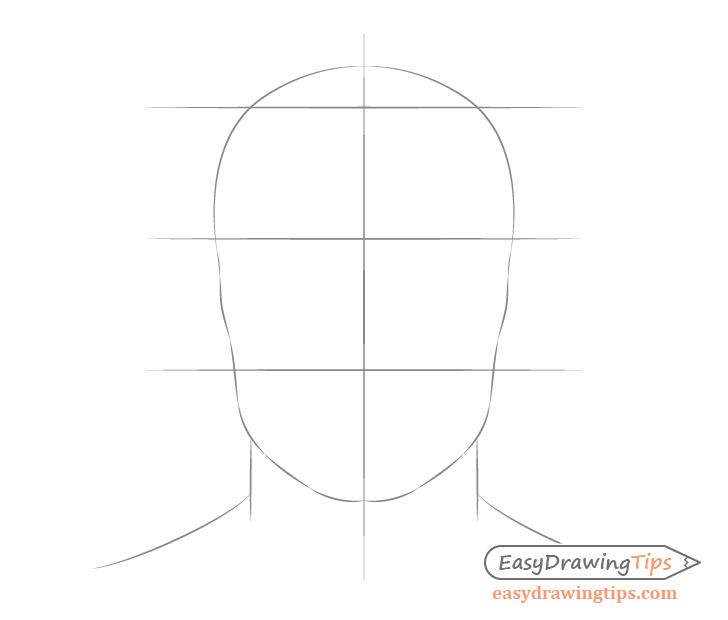 Male face proportions drawing