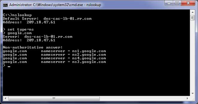Проверка адреса основного DNS-сервера