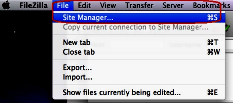 Передача файлов Site Manager