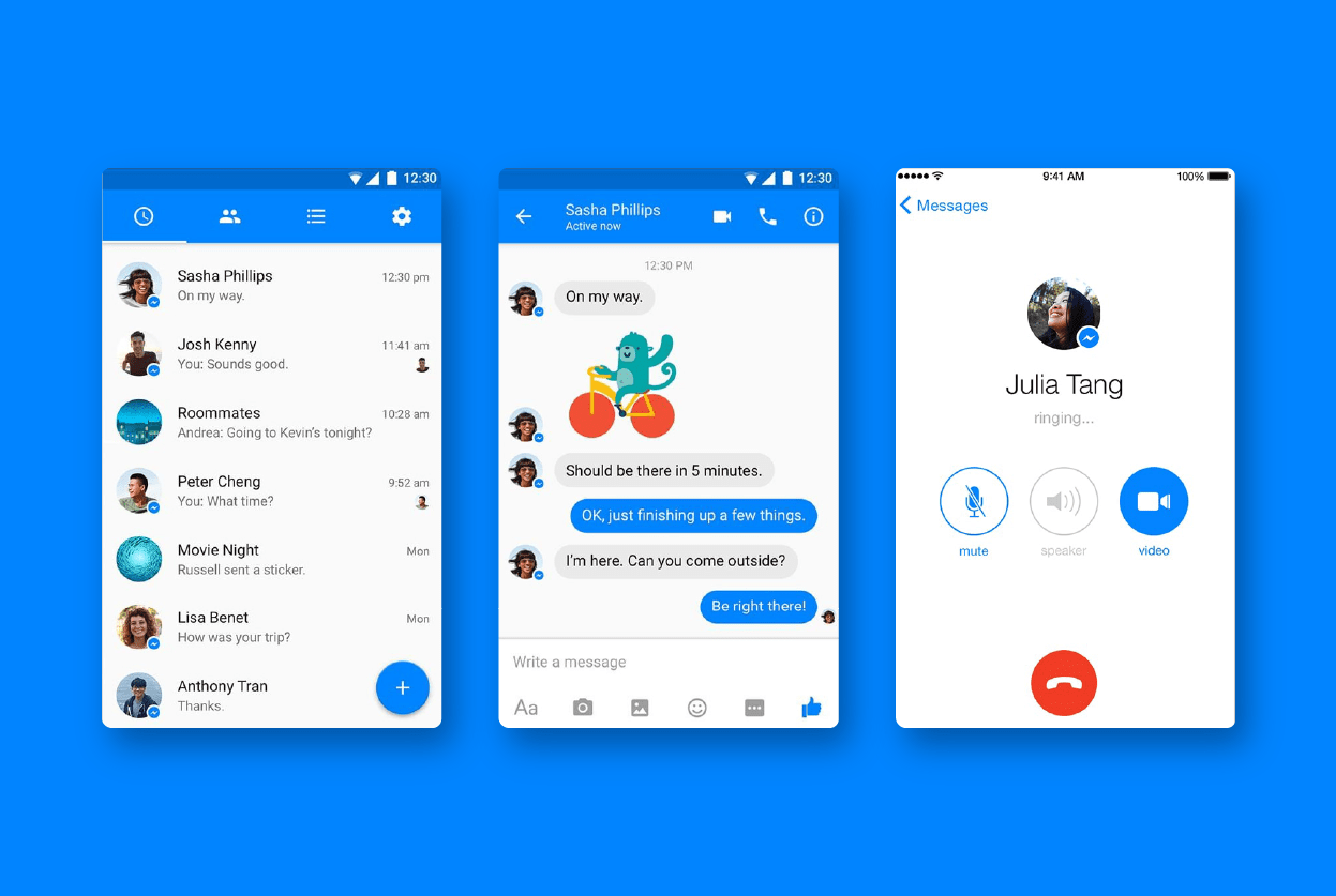 Facebook Messenger comparison, zangi